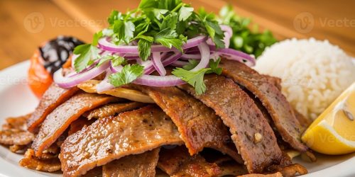delicious-gyro-plate-with-rice-and-lemon-photo