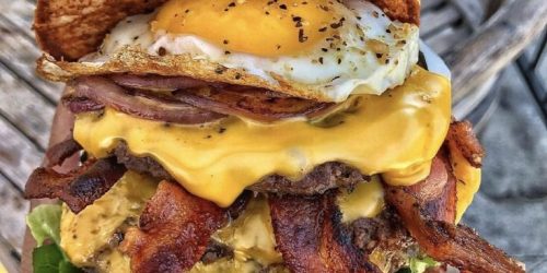 fried egg bacon burge